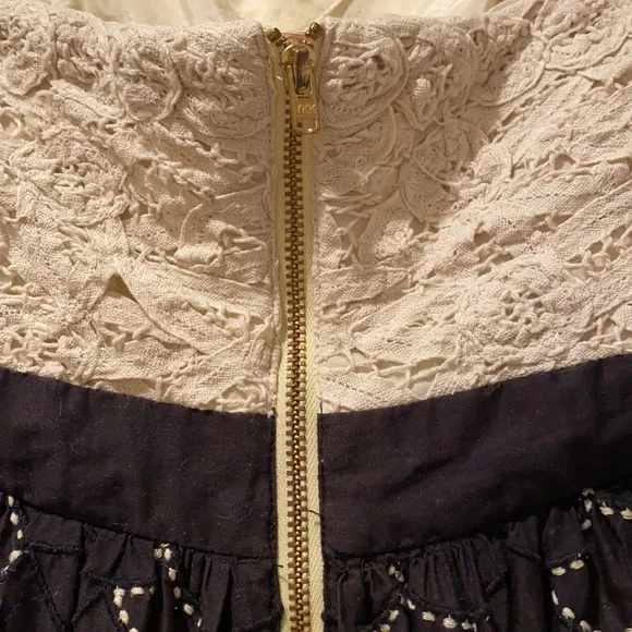 Anthropologie Meadow Rue Battenberg & Organdy mini dress in black white 6 - Picture 10 of 16